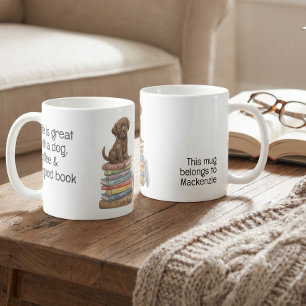 Het leven is geweldig met een hond en een goed boe koffiemok