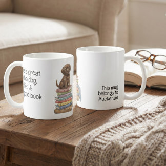 Het leven is geweldig met een hond en een goed boe koffiemok