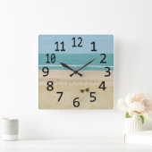 Het leven is geweldig op de strandscène zonnebrill vierkante klok (Huis)