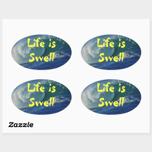 Het leven is geweldig ovale sticker (Vel)