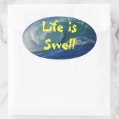 Het leven is geweldig ovale sticker (Tas)