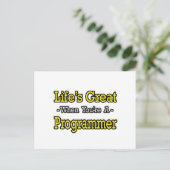 Het leven is geweldig...Programmeur Briefkaart (Staand voorkant)