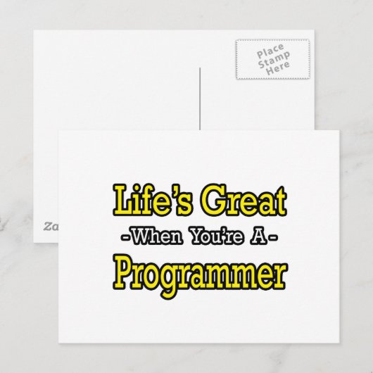 Het leven is geweldig...Programmeur Briefkaart (Voorkant / Achterkant)