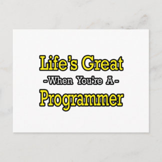 Het leven is geweldig...Programmeur Briefkaart