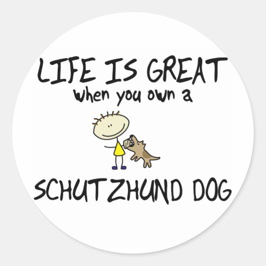 Het leven is geweldig Schutzhund Ronde Sticker (Voorkant)