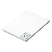 Het leven is geweldig vanwege uw bloemige omlijst  notitieblok (Linkerzijde)