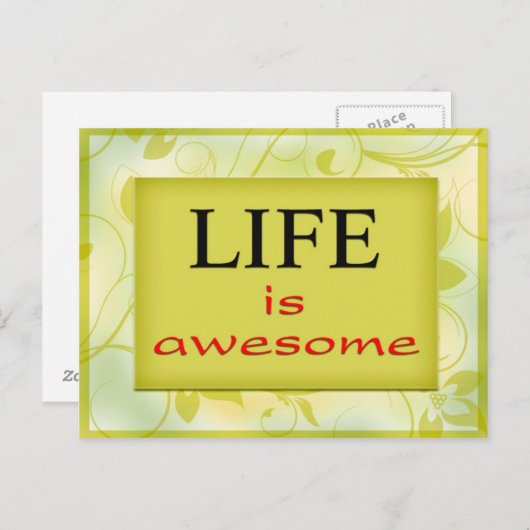 Het leven is geweldige briefkaart (Voorkant / Achterkant)