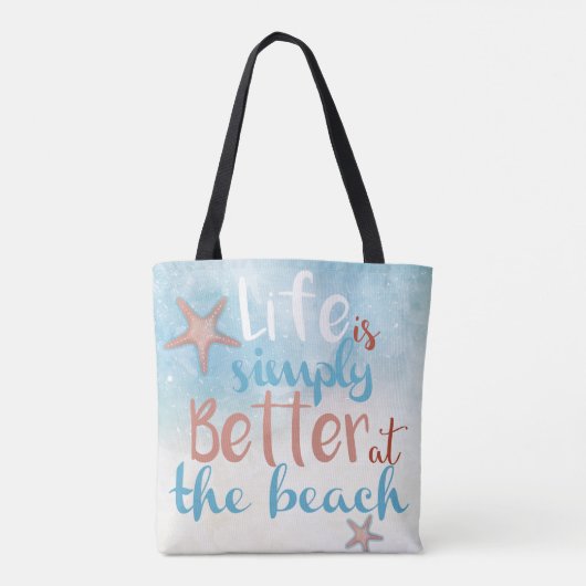 Het leven is gewoon beter in het strand | CANVAS T Tote Bag (Achterkant)