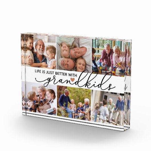 Het leven is gewoon beter met kleinkinderen fotoblokken (Rechts)