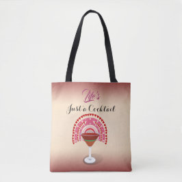 Het leven is gewoon een Cocktail Rainbow Hearts Tote Bag