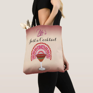 Het leven is gewoon een Cocktail Rainbow Hearts Tote Bag