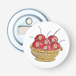 Het leven is gewoon een kom met kersen button flesopener