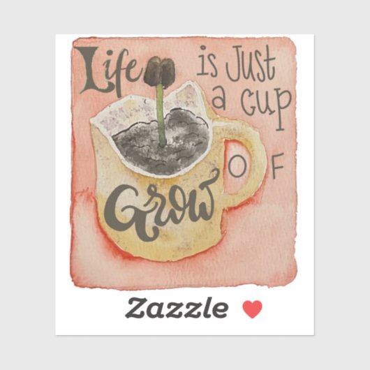 Het leven is gewoon een kopje koffie inspirerend s sticker (Vel)