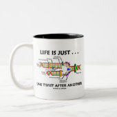 Het leven is gewoon ... Een Twist na een ander (DN Tweekleurige Koffiemok (Links)