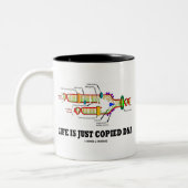 Het leven is gewoon gekopieerd DNA Molecular Biolo Tweekleurige Koffiemok (Links)