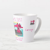 Het leven is gewoon goed genaaid! Gepersonaliseerd Latte Mok (Rechterhoek)
