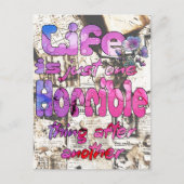 Het leven is gewoon het ene verschrikkelijke ding briefkaart (Voorkant)