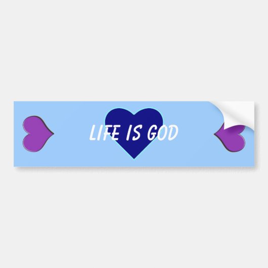Het leven is God (Het leven is goed) Bumpersticker (Voorkant)