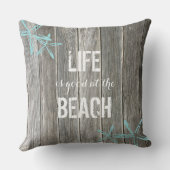 Het leven is goed bij het strand ı Gooi kussen (Achterkant)