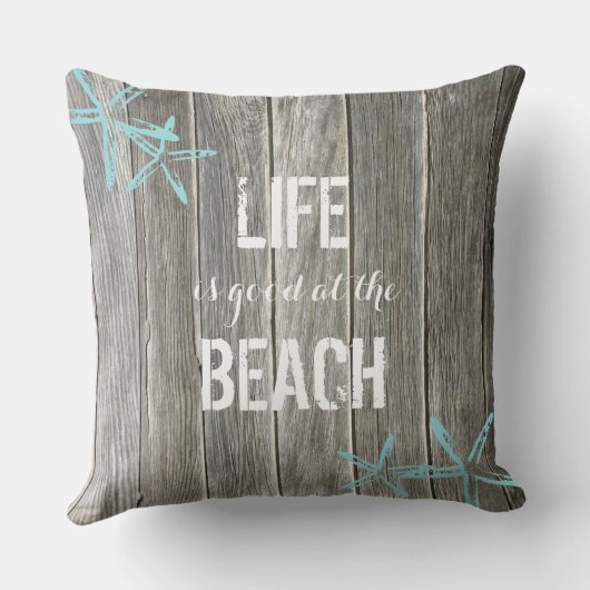 Het leven is goed bij het strand ı Gooi kussen (Achterkant)