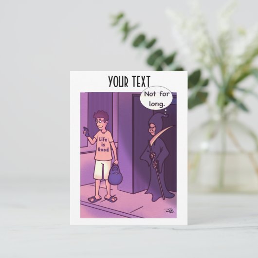 Het leven is goed briefkaart (Staand voorkant)