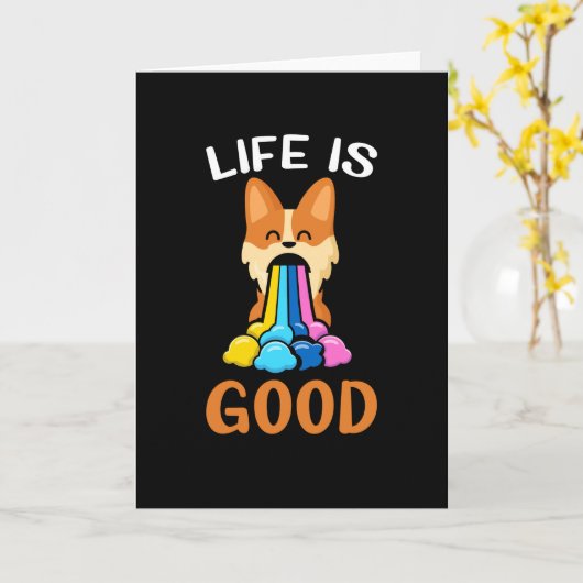 Het leven is goed Cogi Gift Kaart (Gele Bloem)