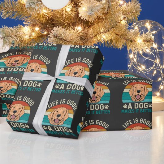 het leven is goed een hond maakt het beter cadeaupapier (Feestdagen)