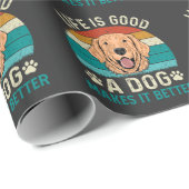 het leven is goed een hond maakt het beter cadeaupapier (Rol Hoek)