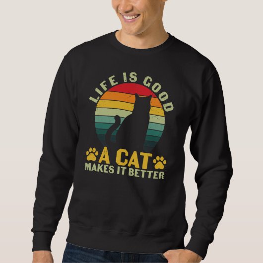 Het Leven Is Goed, Een Kat Maakt Het Nog Beter Trui (Voorkant)