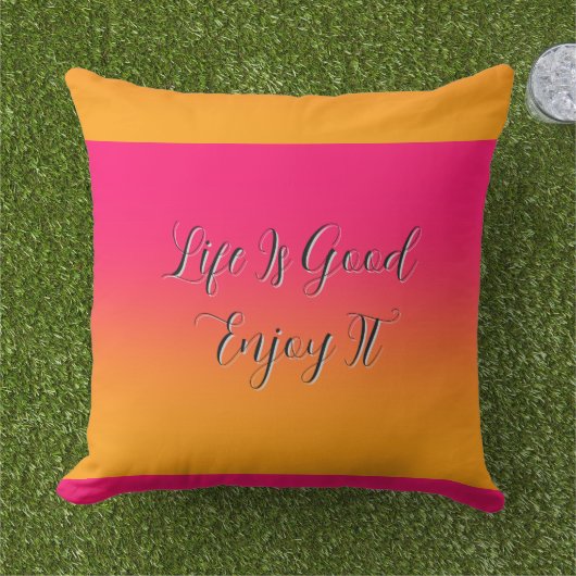 Het leven is goed Geniet van het buiten Sierkussen (Gras)