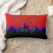 Het leven is goed Geniet van het rode zwarte lumba Kussen (Deken)