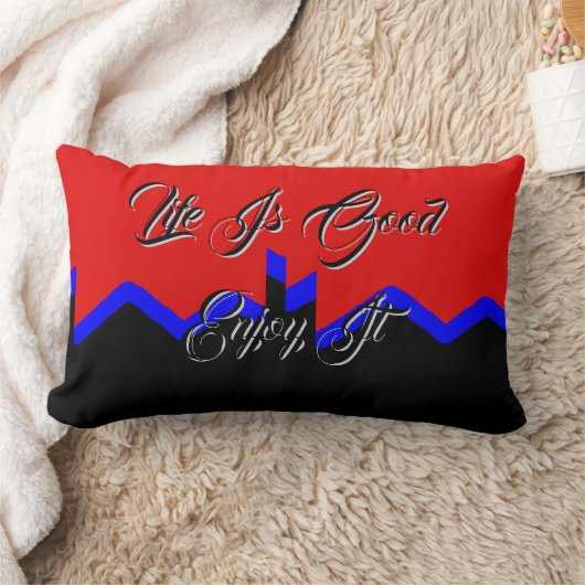 Het leven is goed Geniet van het rode zwarte lumba Kussen (Deken)
