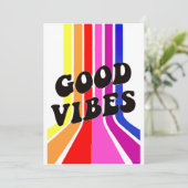 Het leven is goed. Good Vibes Kaart (Staand voorkant)