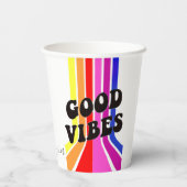 Het leven is goed. Good Vibes Papieren Bekers (Achterkant)