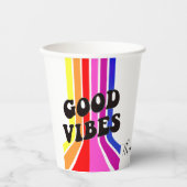 Het leven is goed. Good Vibes Papieren Bekers (Voorkant)