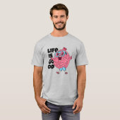 Het leven is goed | Leuk Brain Character T-Shirt (Voorkant volledig)