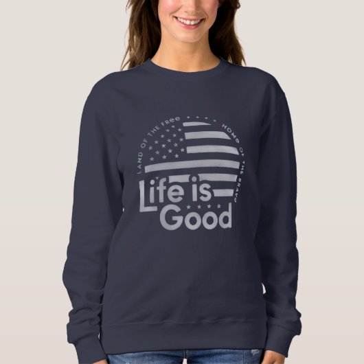 Het leven is goed. Mannen Crusher T-shirt Lig Flag (Voorkant)