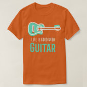 Het leven is goed met gitaar t-shirt (Design voorkant)