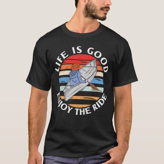 Het leven is goed van de Ride Canoe Retro T-shirt (Voorkant)
