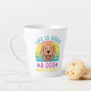Het leven is goed voor een hond en maakt het beter latte mok