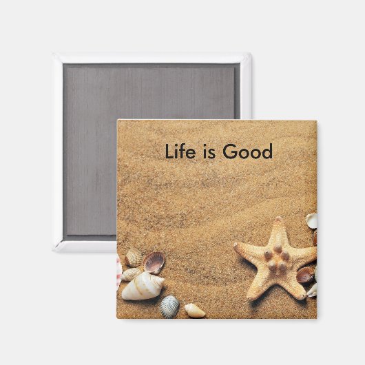 Het leven is Goed Zee Shell Magnet (Voorkant / Achterkant)
