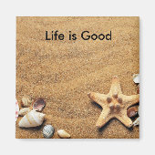 Het leven is Goed Zee Shell Magnet (Voorkant)