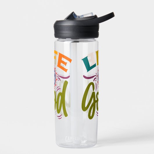 Het leven is goede kleurrijke kalligrafie waterfles (Links)