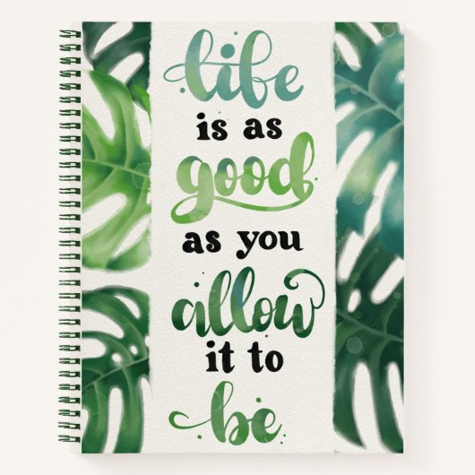 Het leven is Goede Waterverf Oerwoud Inspirerend C Notitieboek (Voorkant)