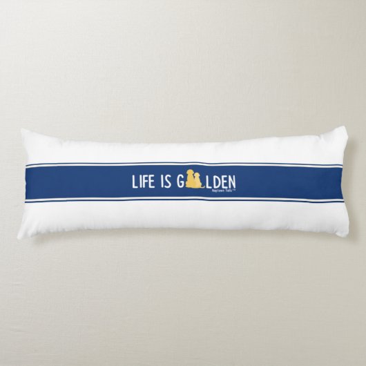 Het leven is Golden Body Pillow op White Fabric Lichaamskussen (Voorkant)