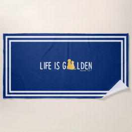 Het leven is Golden Dog Bathing of Beach Towel Strandlaken