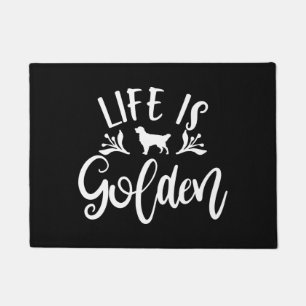 Het leven is Golden. Golden Retriever Design Ideeë Deurmat
