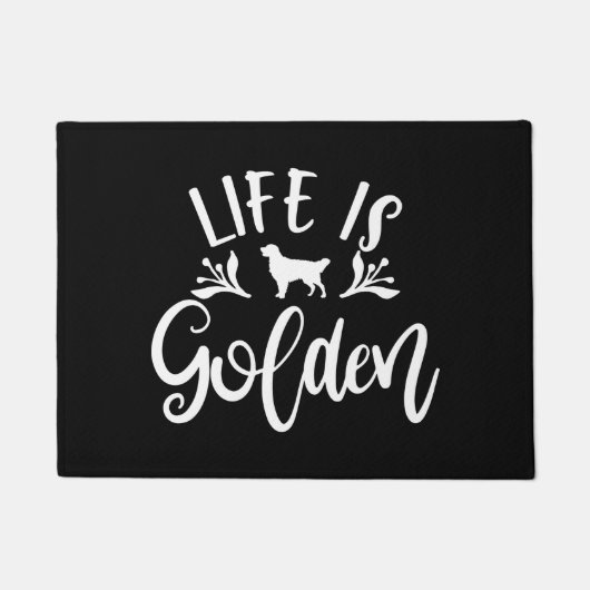 Het leven is Golden. Golden Retriever Design Ideeë Deurmat (Voorkant)