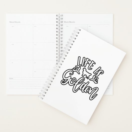 Het leven is Golden. Golden Retriever Design Ideeë Planner (Display)