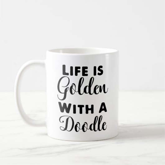 Het leven is Golden met een Doodle, Cute Dog Koffiemok (Links)